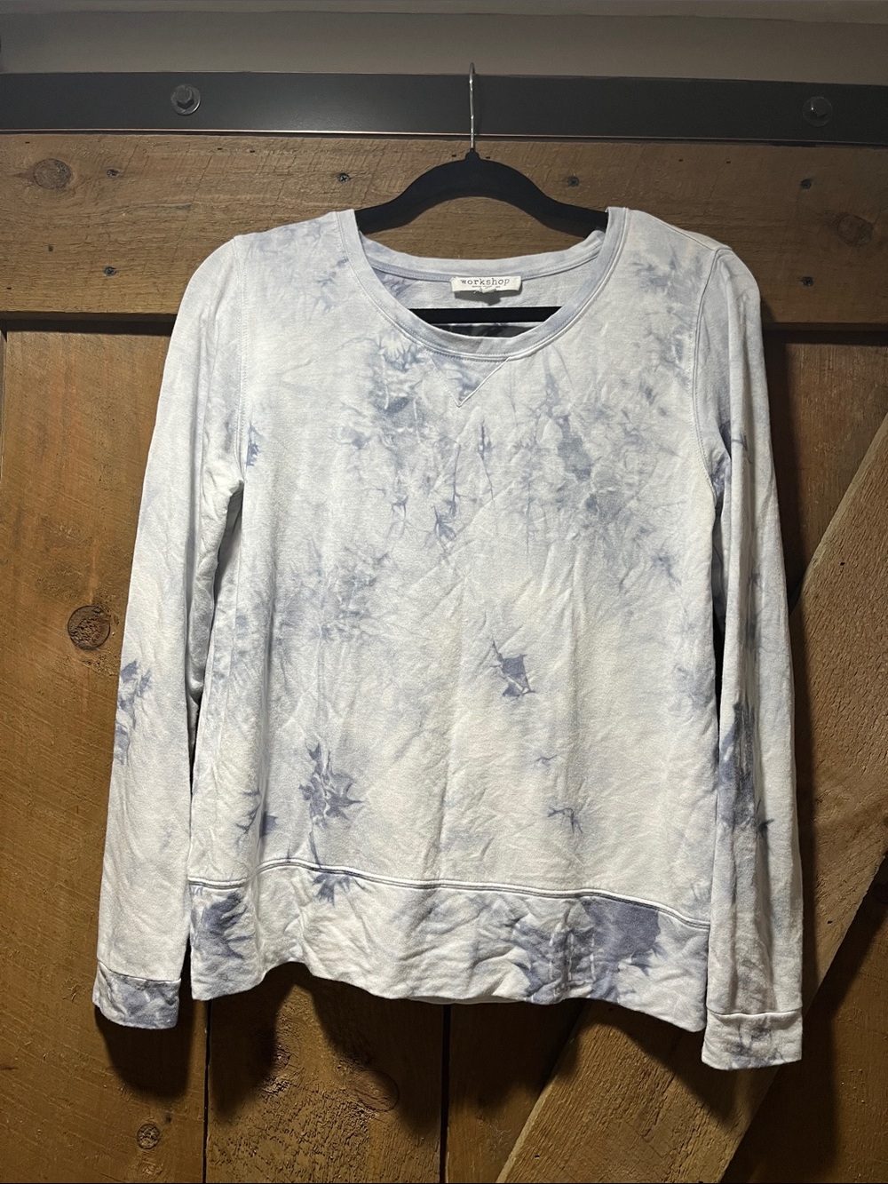 Workshop Republic Clothing Light Blue Tie-Dye Crew Neck Pullover